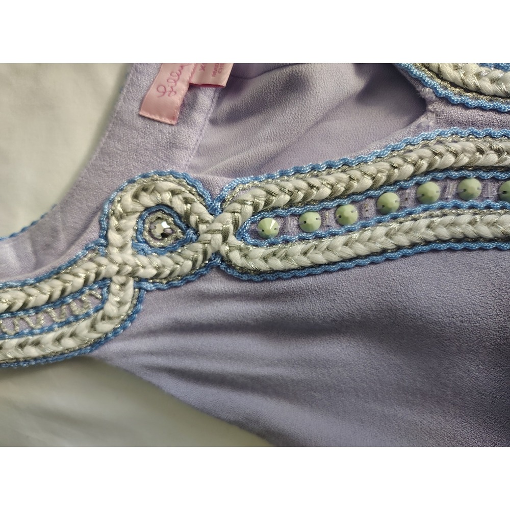 Lilly Pulitzer Lavender  Embellished Sleeveless Shift Dress XS Sequin Braid - Picture 4 of 8